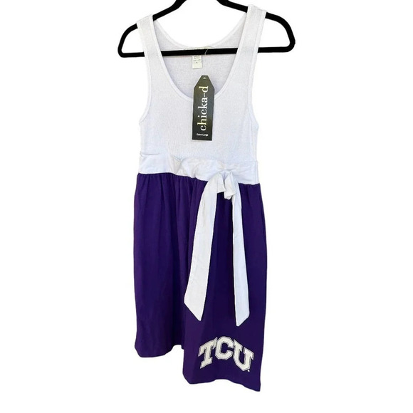 NWT Chicka-D TCU Game Day Baby Doll Bowtie Dress Size XL - Picture 1 of 5